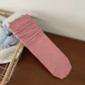 Rosa Spitzen Netz Socken mittellang Rüschen süß atmungsaktiv JK Stil Sommer Mode Strümpfe. - Einheitsgröße / Nebelrosa
