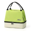 Geïsoleerde lunchtas voor dames heren, dubbellaagse thermische koeltas voor werk en picknick - Groen - dubbellaagse koeltas in contrastkleuren