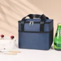 Draagbare geïsoleerde lunchtas vierkant donkerblauw thermische tas voor outdoor camping - Marineblauw