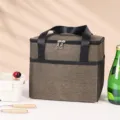 Draagbare geïsoleerde lunchtas vierkante koeltas voor buiten picknick reizen kaki - Bruin
