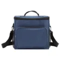 Portable insulated lunch bag single shoulder cooler bag for camping picnic waterproof blue - Navy Blue