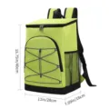 Geïsoleerde koelrugzak waterdicht reizen opslag tas limoengroen formaat 40x28x18cm - Fluorescerend Groen