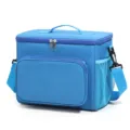 Blue insulated lunch bag portable cooler bag picnic waterproof bento box bag with shoulder strap - Sapphire Blue