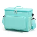 Light blue insulated lunch bag portable cooler bag waterproof picnic bento bag with strap - Lake Green