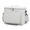 Portable insulated lunch bag grey cooler bag with shoulder strap for outdoor picnic camping - Gray
