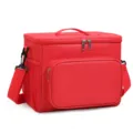 Red Insulated Lunch Bag Portable Cooler Bag with Shoulder Strap for Picnic Camping - Red