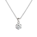 Silberbeschichtete Solitär Zirkonia Anhänger Halskette Klassische Sechserkrappen Schmuck - PE440 Anhänger Stil / Weiß