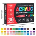 Set van 36 acryl marker stiften, vloeibare zachte penseelpunt, op waterbasis graffiti art. - 36 Stuks