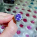 Vintage runder lila Zirkonia Halo Ring verstellbar luxuriöses Bankett Schmuck für Damen. - Violett