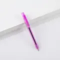 Translucent retractable gel pen 0.5mm purple colorful barrel writing office stationery - Purple