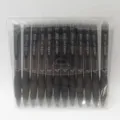 set di 12 penne gel cancellabili 0.5mm nere a scatto articoli di cancelleria per scuola - Confezione da 12 / Nero