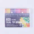 36 colores rotuladores de doble punta acuarela conjunto de bolígrafos de arte para dibujo - 36 Colores / Cuerpo de bolígrafo negro