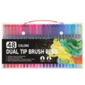 48 colores rotuladores de doble punta set acuarela marcadores para dibujo y diseño - 48 Colores / Cuerpo de bolígrafo negro