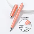 Penna gel cancellabile arancione con cappuccio gomma, scrittura fluida per la cancelleria. - Arancione
