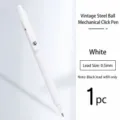 White Retractable Gel Pen 0.5mm Bullet Tip Smooth Writing Stationery Office School Supply - White
