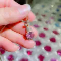 Niedlicher Hasen-Anhänger Halskette mit glitzerndem rosa Zirkonstein, elegantes Goldschmuck. - Anhänger / Echt Vergoldet / Rosa
