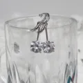 Silberne Zirkonia Ohrringe mit funkelndem runden Stein, eleganter Hängeohrring für Damen. - Weiß Zirkonia Palladium Weiß