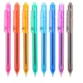 Colorful translucent retractable gel pens set, smooth writing pens for daily school and office use. - 8-Piece Colored Set