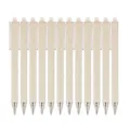 Set di penne gel beige minimalista in paglia di grano, cancelleria per scrittura fluida scuola. - Penna in paglia di grano beige