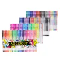 80 Kleuren Gelpen Set Glitter Markeerpen Meerkleurig Tekenen Kunst Kantoor Variant - 80 kleuren PP verpakking