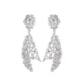 Eleganti orecchini pendenti in zircone con design ad ali, gioielli di moda raffinati. - Stile Ali d'Angelo Pieghevole Curvo (WE1476) / zircone bianco