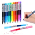 Penna roller a inchiostro liquido colorata 0.5mm asciugatura rapida set multicolore - Confezione da 12 penne colorate in busta OPP