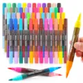 Glitter Marker Pennen Set Dubbelzijdige Metallistische Shimmer Tekening Kunstbenodigdheden - 48 Stuks 96 Kleuren In Zak