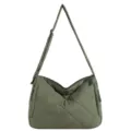 Borsa a tracolla trapuntata verde da donna, grande capacità borsa casual elegante. - Verde