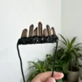 Handgemaakte rookkwarts kristal kroon haarband elegante natuurlijke edelsteen haaraccessoire - Bruin