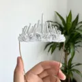 Handgemachte natürliche Quarz Kristall Brosche Anzug Zubehör für Damen Mode Dekor - Nr. 3 (Silberblatt Weißer Kristall Kiesstil)