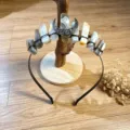 Natural crystal crown headband detail, elegant handmade gemstone hair hoop for daily wear. - Grey Agate With Black Moon / 11 Pieces Crystals