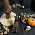 Mini witch broom Halloween party decoration ornament with anchor charm rustic photo prop - Anchor Charm Style / 13*4cm