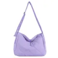 Borsa a Tracolla Trapunta Viola, Borsa a Spalla Puffer Casual Donna, Elegante Borsetta - Viola