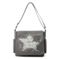 Borsa a tracolla da uomo in tela grigia grande capacità borsa messenger casual retrò. - Grigio