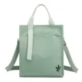 Borsa a tracolla casual in tela da donna, grande shopper e borsa a spalla con manici. - Verde