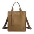 Borsa a tracolla in tela cachi, borsa tote versatile con cinghia regolabile per uso quotidiano. - Caffè