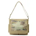 Borsa Tracolla Tela Uomo Casual Stampata Borsa Spalla Grande Capacita Tasche Kaki - Kaki
