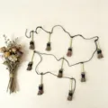 Mini witch broom hanging decor set for Halloween party and rustic home decoration, 9 pieces. - 9 Pieces Linked Style (1.9 Meters) / 9 Pieces/Pack