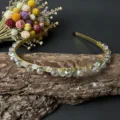 Handgemachter Kristallstein Haarreif Braut Kopfbedeckung für elegante Frauen und Damen - Bergkristall & Grau