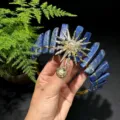 Natural lapis lazuli sun goddess crown headband crystal gemstone hair hoop accessory gift - Lapis Lazuli + Gold Artificial Pearl Sun Goddess