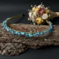 Handgemachte blaue Kristallstein Haarreif Detail, perfekte Braut Haar-Accessoire für Feste. - Blauer Türkis & Blau
