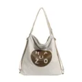 Sac à bandoulière élégant en toile pour femme, sac à dos polyvalent et fourre-tout. - Blanc