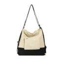 Nuovo zaino e borsa a tracolla in tela da donna 2025, versatile, casual ed elegante. - Bianco avorio