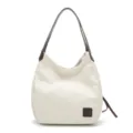 Borsa a tracolla in tela bianco sporco borsa casual da donna per stile quotidiano chic - Bianco avorio