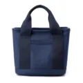 Borsa tote in tela blu navy, borsa casual con tasca frontale per uso quotidiano e viaggi. - Blu scuro