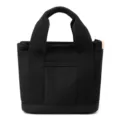 Borsa shopper nera in tela da donna, pratica e comoda borsa a mano casual molto capiente. - Nero
