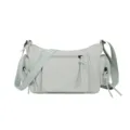 Borsa a tracolla moto grigio chiaro tasche multiple, stile retrò sotto l'ascella. - Verde