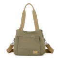 Army Green Canvas Shoulder Bag Casual Tote Crossbody Handbag For Women Daily Commute - Army Green