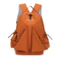 Zaino casual in tela di nylon plissettato con design geometrico e coulisse pratica. - 30*16*45cm / Arancione