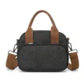 Borsa a tracolla casual in tela da donna, elegante borsetta a conchiglia con cinturino. - Nero